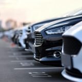 full car outdoor parking in selective focus